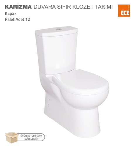 ECE KARİZMA DUVARA SIFIR KLOZET + REZERVUAR + PP SOFT KAPAK